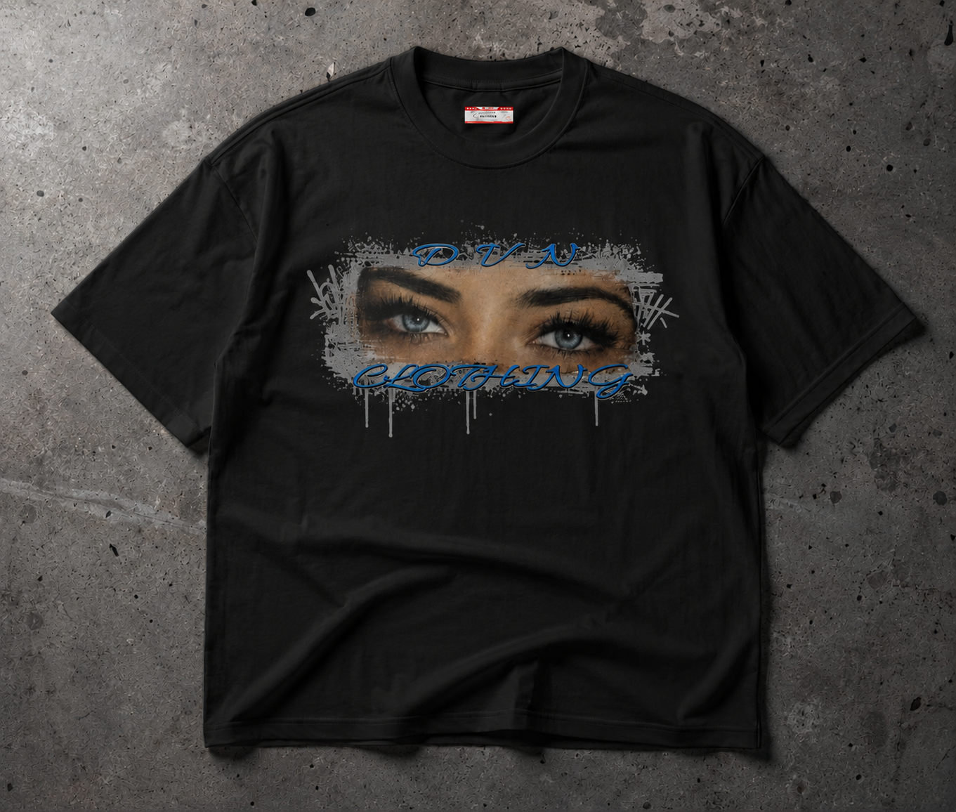 DVN CLOTHING Blue Mirage Black Tee